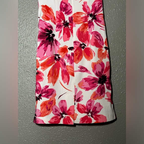 Mario Serrani Fitted White Dress Floral Print Sleeveless Women’s Size 2 Party - Picture 10 of 16